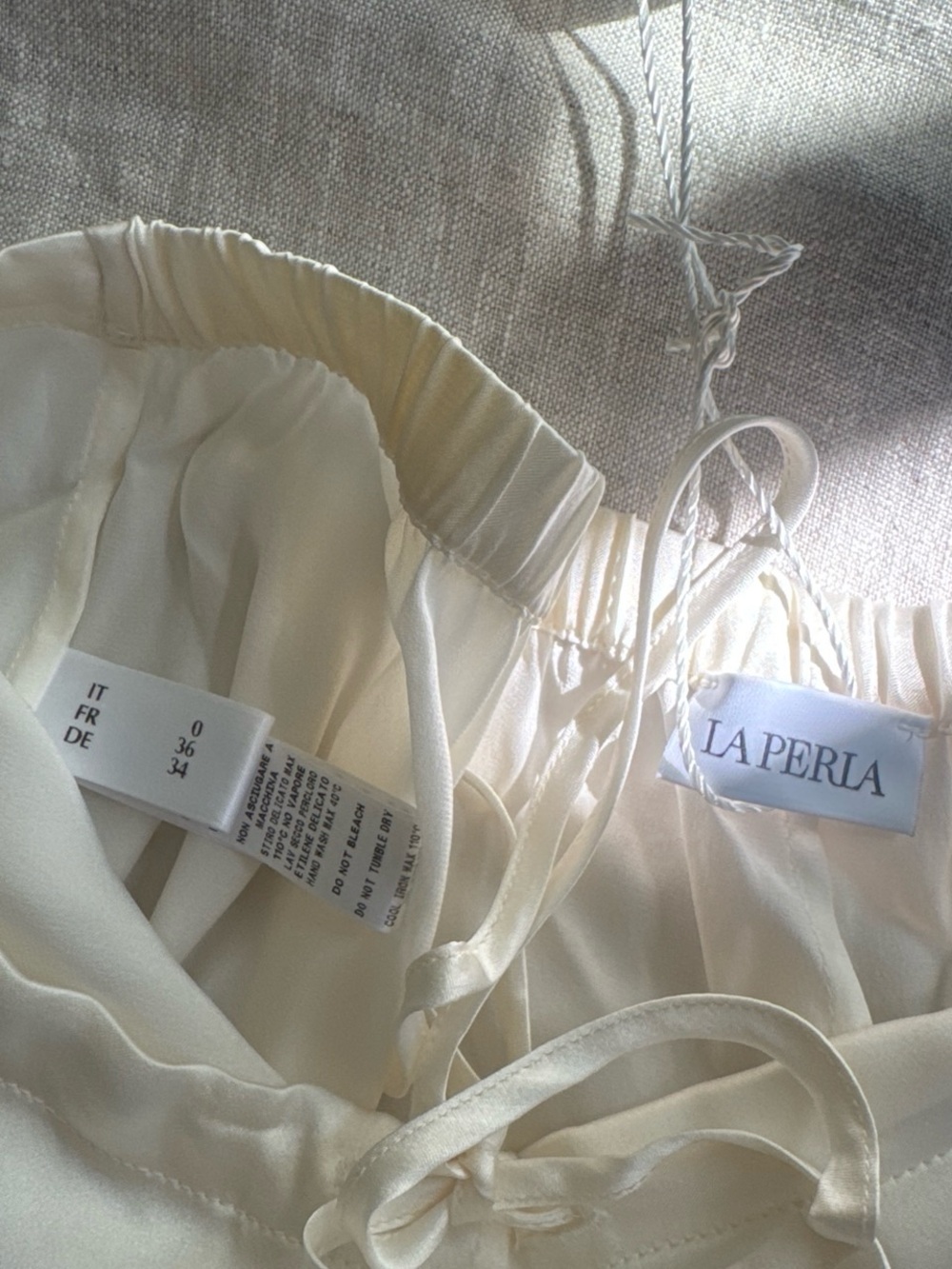 La Perla Cream 100% silk pants - Picture 6 of 6